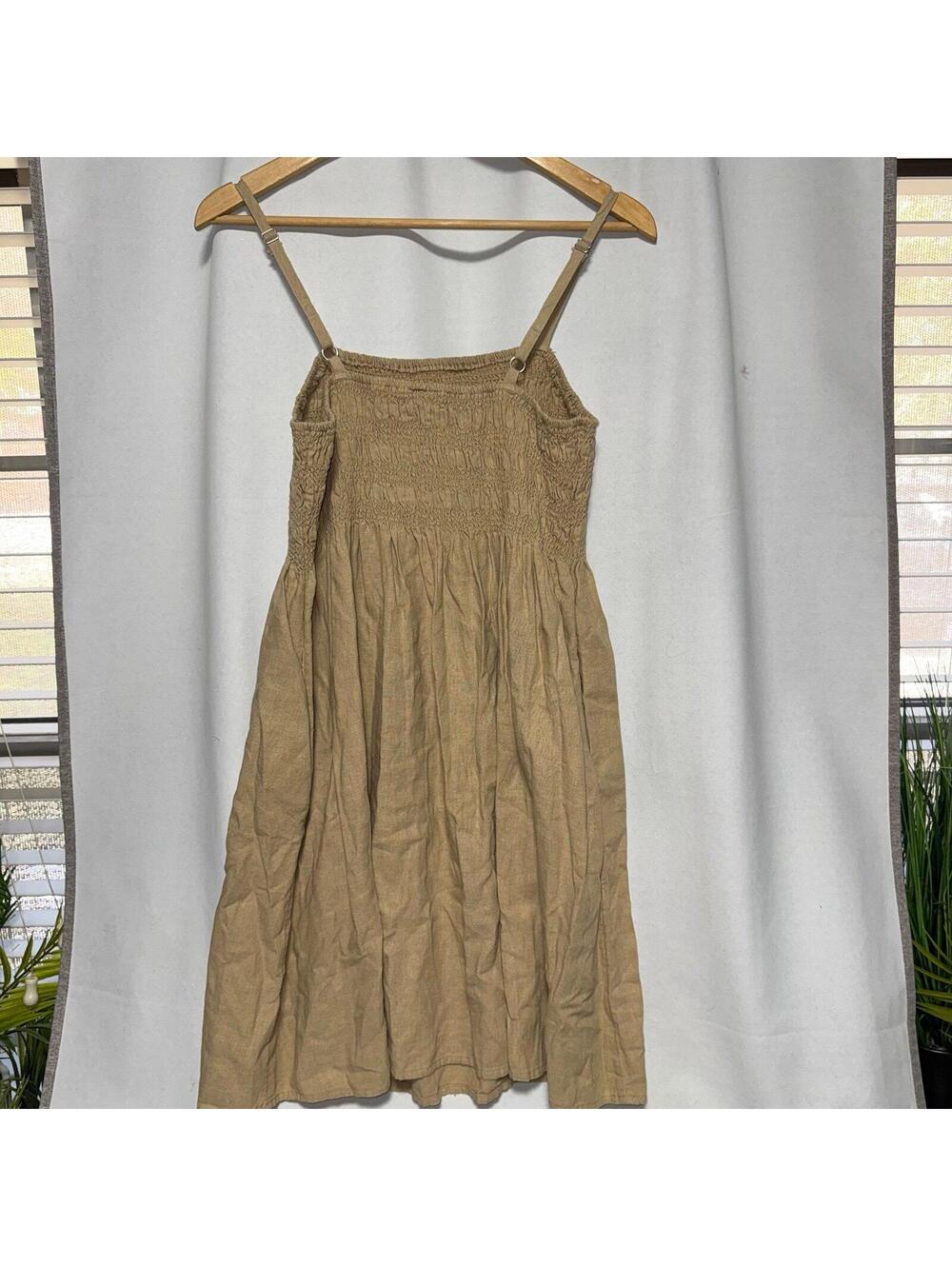 beige Universal Thread smocked mini sundress - Picture 2 of 5